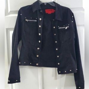 Tripp NYC Denim Studded Jacket Large